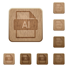 AI file format wooden buttons
