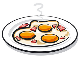 fried eggs with bacon