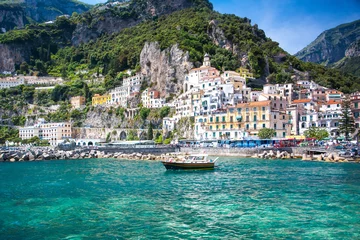 Foto auf Acrylglas Strand von Positano, Amalfiküste, Italien Amalfi