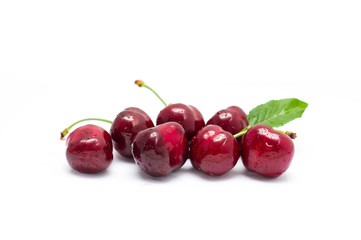 Cherries on White Background