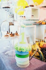 Birthday hat with number 1 in yellow color