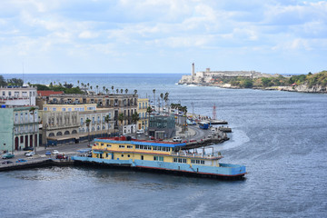 View to Havana Malecon from cruise ship