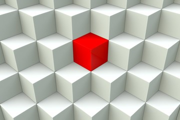 Fototapeta premium block chain in the form of cells with a unique 3D illustration