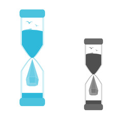 A set of logos hourglass
