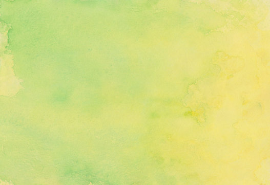 Hand Painted Huge Watercolor Background with Stains - Yellow green