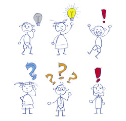 A set of people with an idea and expression