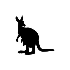 Pictogram kangaroo icon. Black icon on white background.