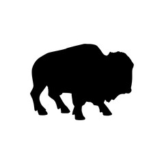 Pictogram aurochs or bison icon. Black icon on white background.
