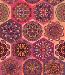 Seamless pattern. Vintage decorative elements. Hand drawn background. Islam, Arabic, Indian, ottoman motifs. Perfect for printing on fabric or paper.