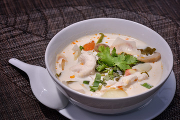 Thai Food : Chicken Soup in Coconut Milk 