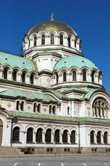 SOFIA, BULGARIA - APRIL 1, 2017: Amazing view of Cathedral Saint Alexander Nevski in Sofia, Bulgaria