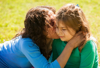 Fototapeta premium happy mather and daughter in summer
