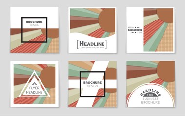 Obraz premium Abstract vector layout background set. For art template design, list, front page, mockup brochure theme style, banner, idea, cover, booklet, print, flyer, book, blank, card, ad, sign, sheet,, a4