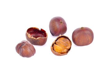 Chestnuts on a white background