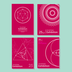 set of flyers in the geometric style