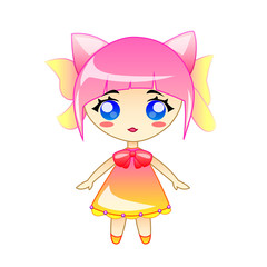 little anime girl vector illustration