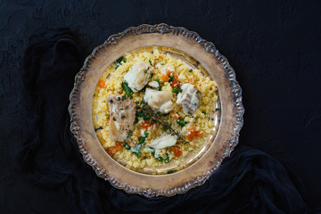 Couscous with fish and vegetables