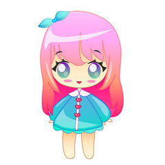 little anime girl vector illustration