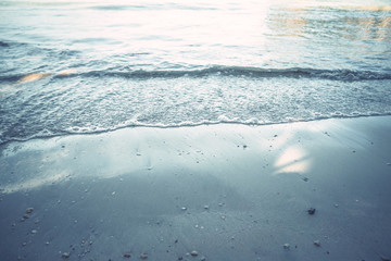 The beach and the sea on holiday in the summer.