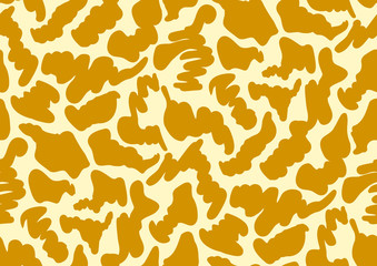 Camouflage abstract seamless pattern in yellow and orange colors