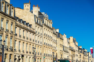 Fototapeta na wymiar Buildings in the historic centre of Bordeaux, France