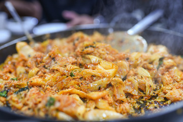 rice cook kimchi korea food