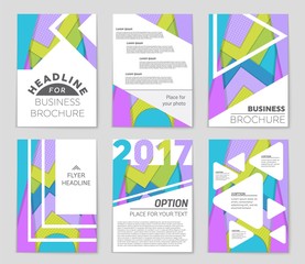 Naklejka premium Abstract vector layout background set. For art template design, list, front page, mockup brochure theme style, banner, idea, cover, booklet, print, flyer, book, blank, card, ad, sign, sheet,, a4
