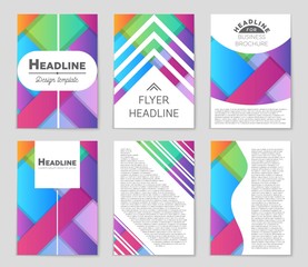 Naklejka premium Abstract vector layout background set. For art template design, list, front page, mockup brochure theme style, banner, idea, cover, booklet, print, flyer, book, blank, card, ad, sign, sheet,, a4