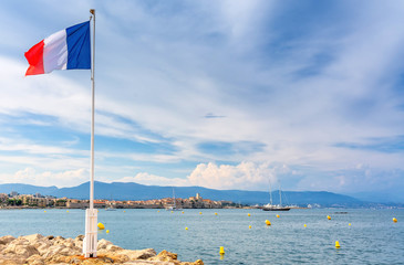 View over Antibes bay from Cap d'Antibes