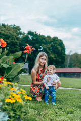  Mother with her son on a walk