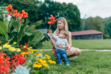  Mother with her son on a walk