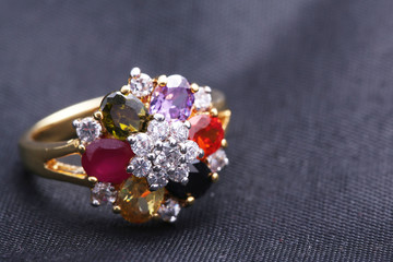 Ring with different color gemstone