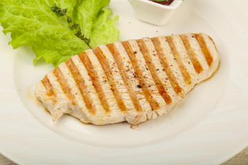 Grilled turkey steak