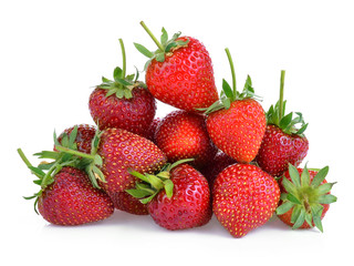 strawberries isolated on white