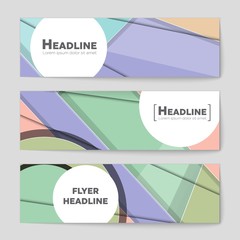 Fototapeta premium Abstract vector layout background set. For art template design, list, front page, mockup brochure theme style, banner, idea, cover, booklet, print, flyer, book, blank, card, ad, sign, sheet,, a4