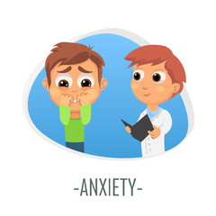 Anxiety medical concept. Vector illustration.