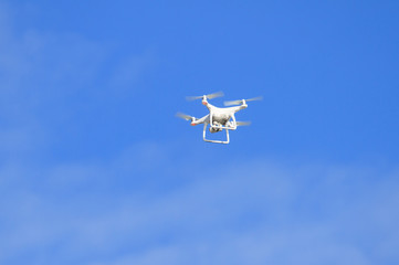 Drones on the blue sky