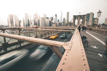 Traffic on Brooklyn Bridge - New York