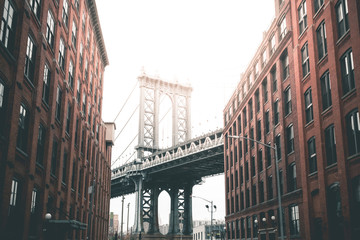 Manhattan Bridge from Washington Street - New York