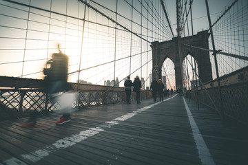 Evening Light on Brooklyn Bridge - New York