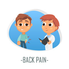 Back pain medical concept. Vector illustration.