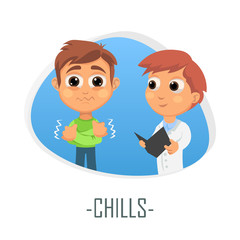 Chills medical concept. Vector illustration.