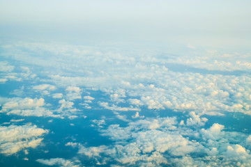 Fototapeta na wymiar Blue sky with cloudy background above view