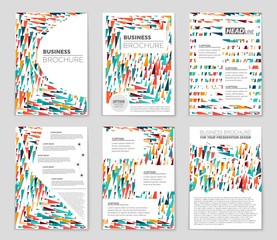 Naklejka premium Abstract vector layout background set. For art template design, list, front page, mockup brochure theme style, banner, idea, cover, booklet, print, flyer, book, blank, card, ad, sign, sheet,, a4