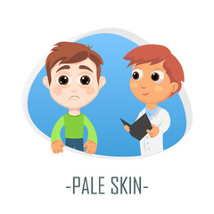 Pale skin medical concept. Vector illustration.