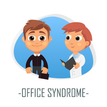 Office syndrome medical concept. Vector illustration.