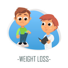 Weight loss medical concept. Vector illustration.