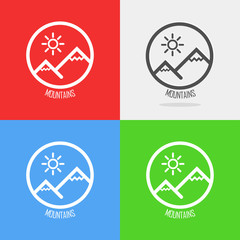 Set of Logos with Swiss Alps