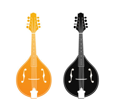 Set of Mandolin in Orange and Black Colors
