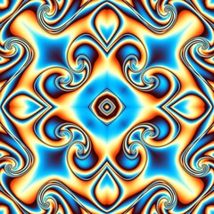 Abstract square background. Symmetric retro decorative ornament pattern